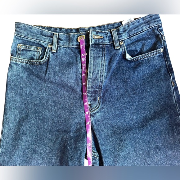 COS Tapered High Waisted Jeans Ankle Length Size 27 Medium Wash Button Fly - Picture 7 of 11